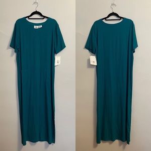 Teal Linen Maxi Dress
